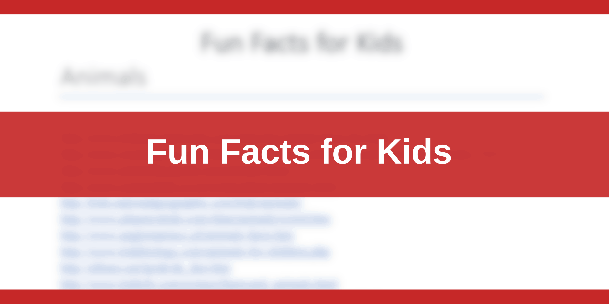 Fun Facts for Kids