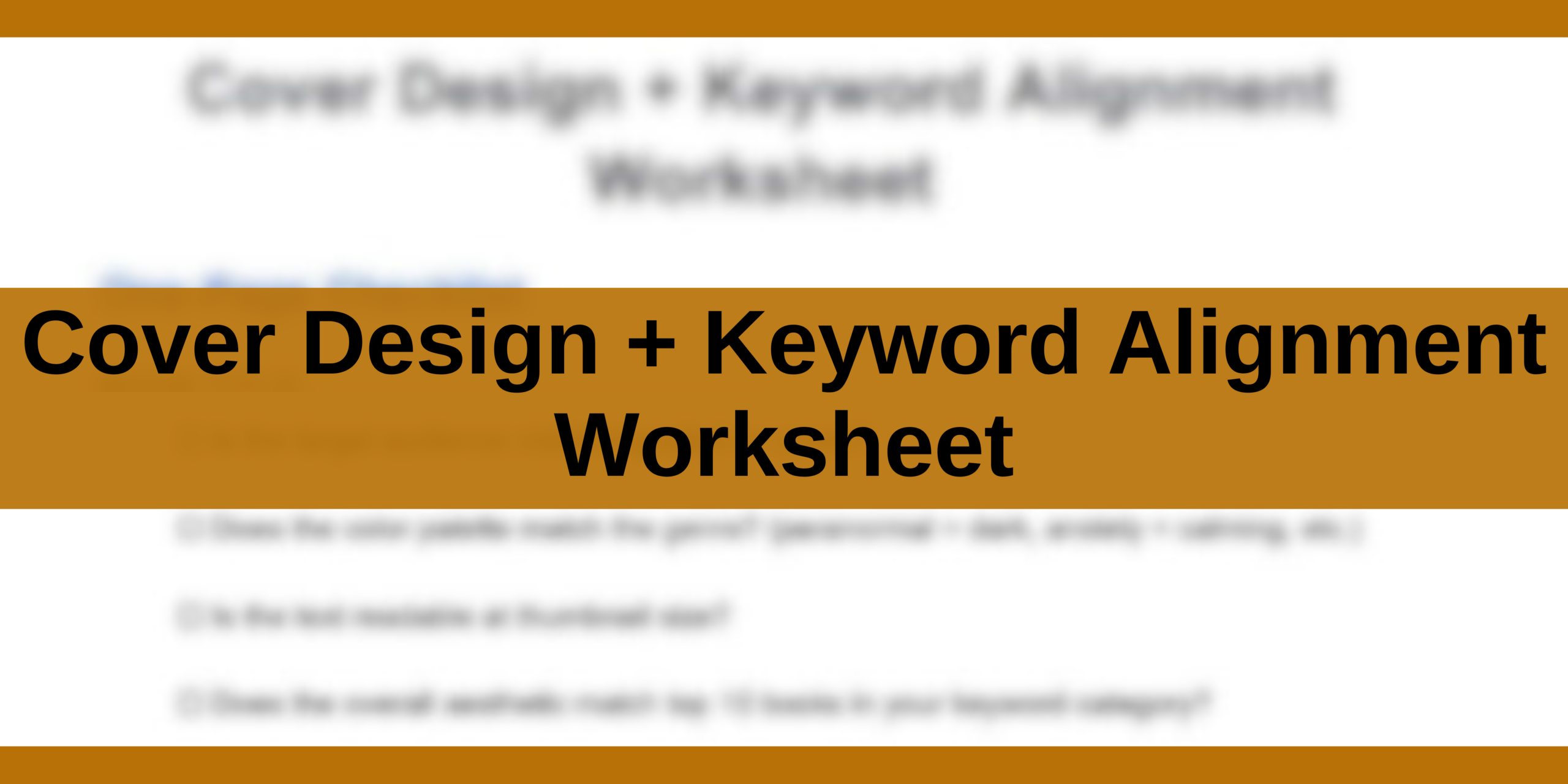 Cover Design + Keyword Alignment Worksheet
