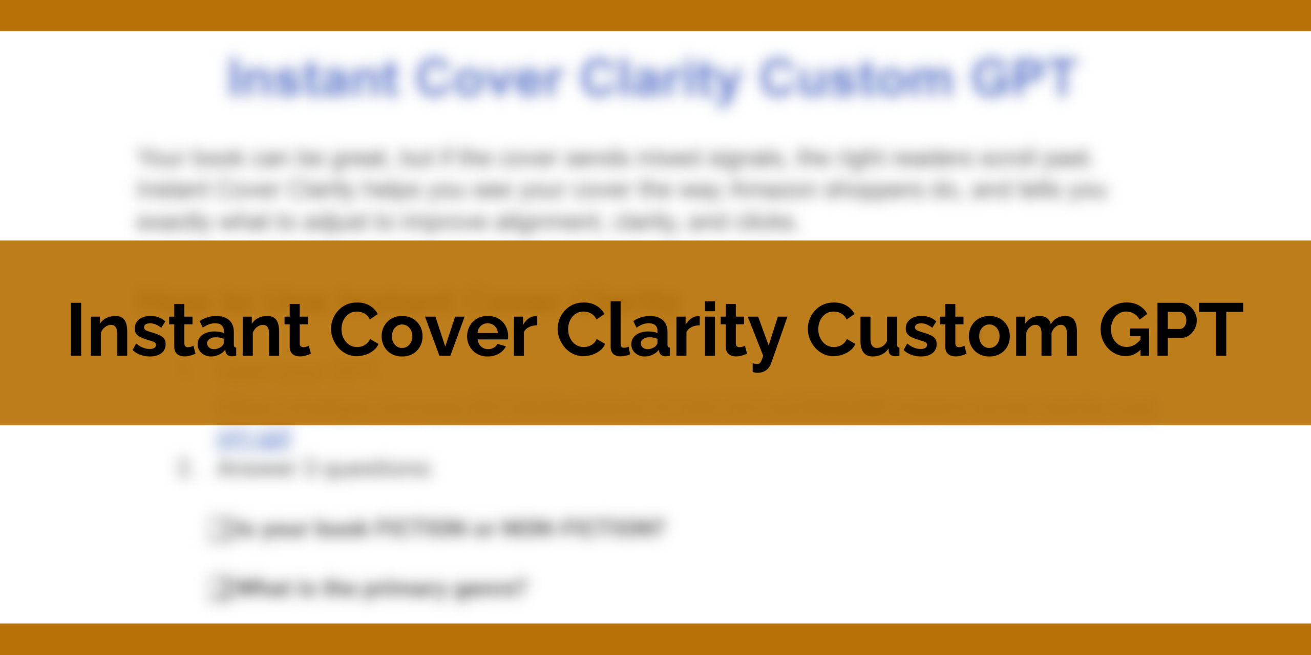 Instant Cover Clarity Custom GPT