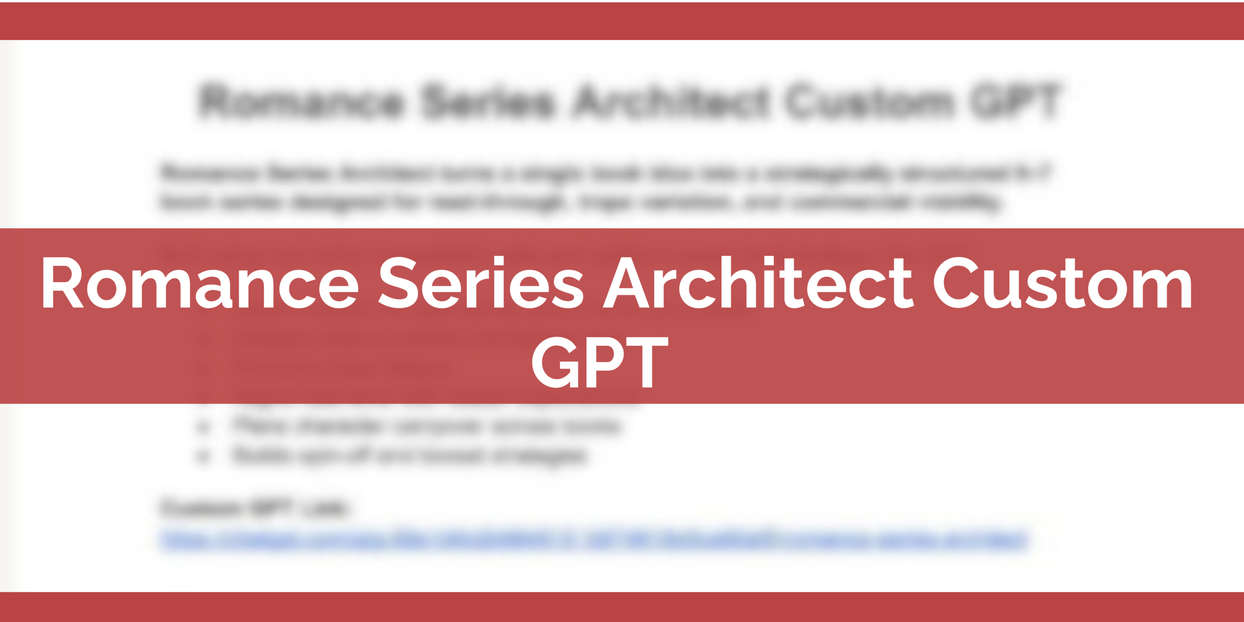 Romance Series Architect Custom GPT