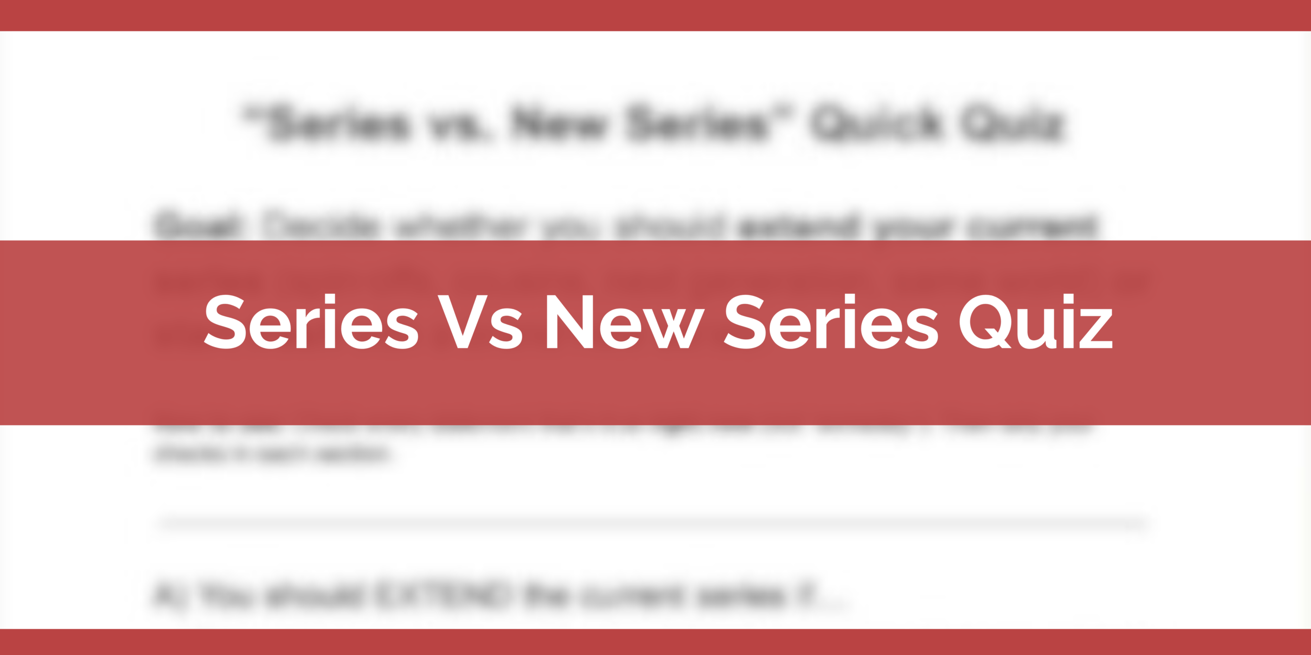 Series Vs New Series Quiz