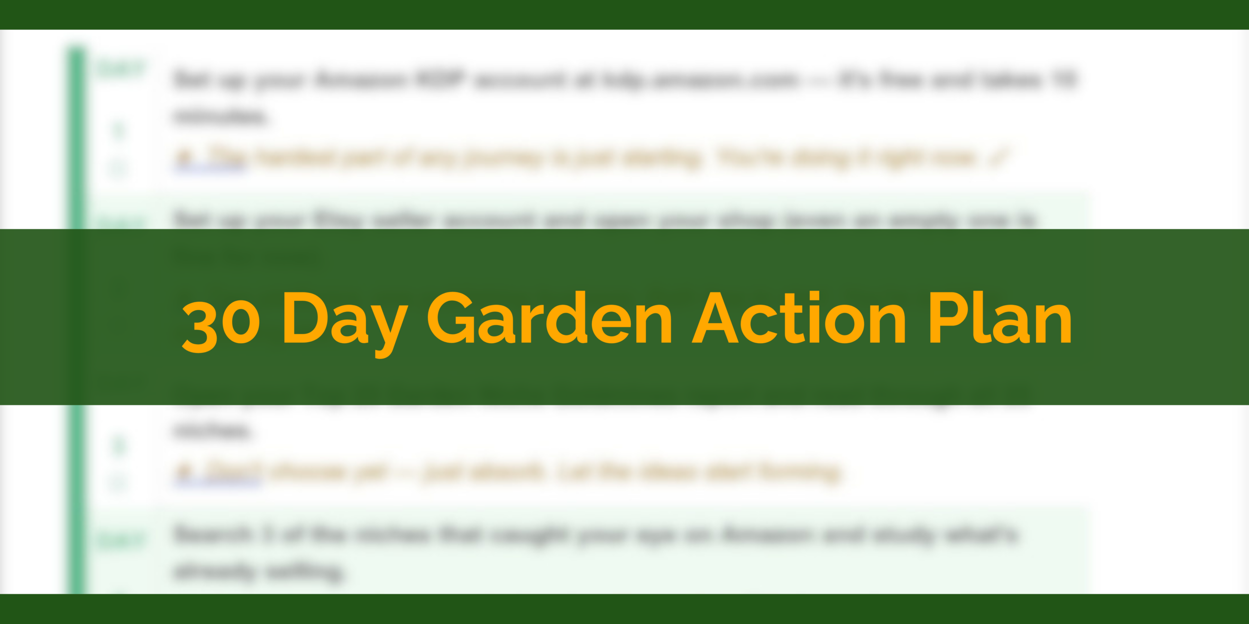 30 Day Garden Action Plan